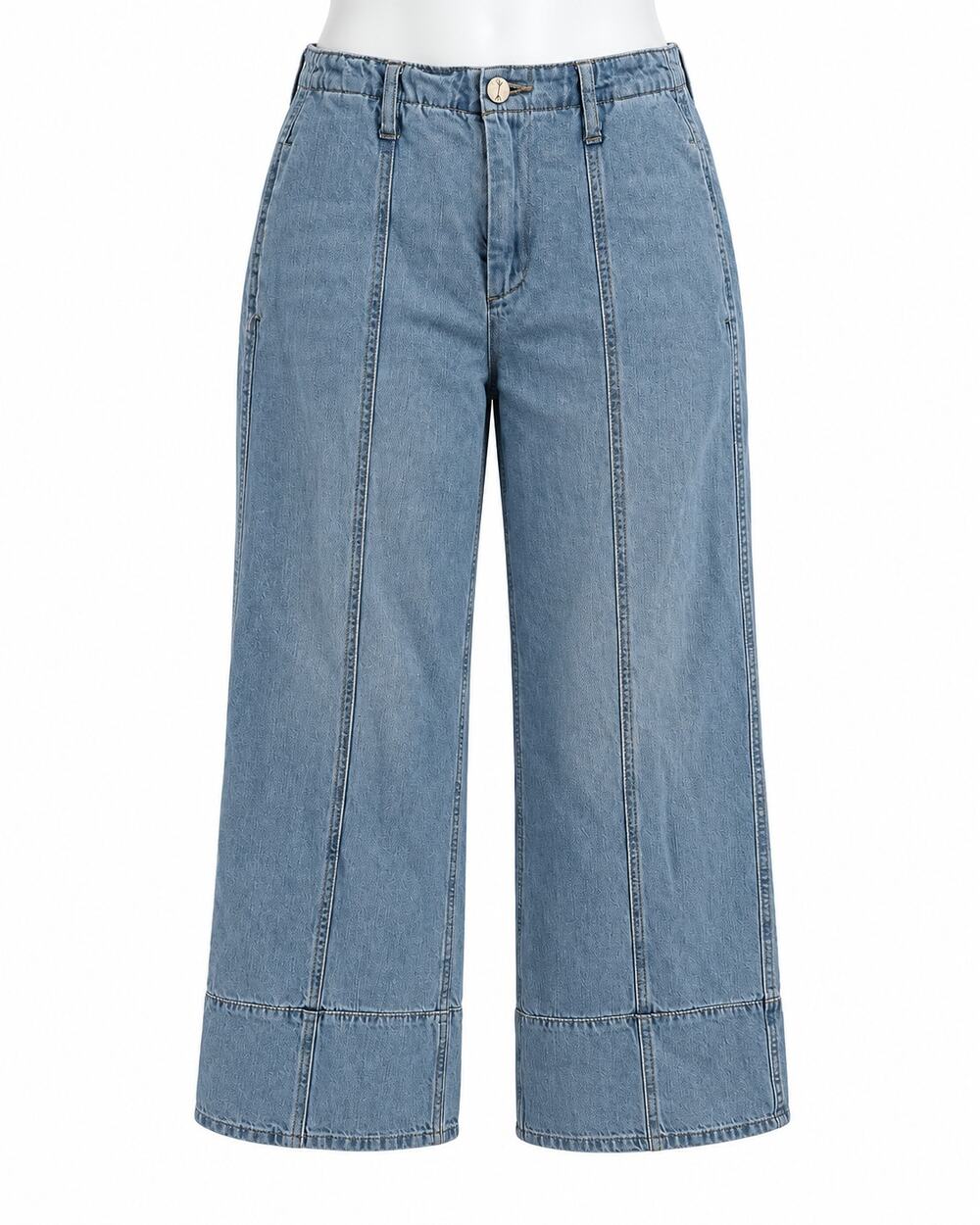 Banjara Anthropologie Wide Leg Denim Jeans Y2K Seamed Skater Womens Sz 1